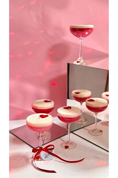 glow-candle by you Kokulu ,Doğal ve El Yapımı Dekoratif Kalpli Martini Mum