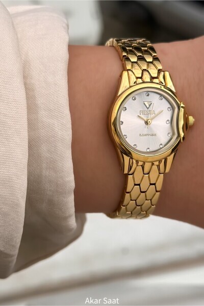 Fiesta ساعة يد نسائية F24053L بسوار معدني
