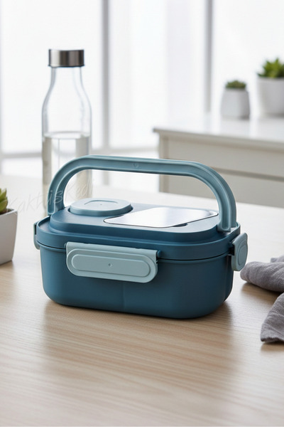 KaktüsKedi حاوية طعام بـ 6 أقسام مع مقابض للحمل - حاوية تخزين طعام مانعة للتس...