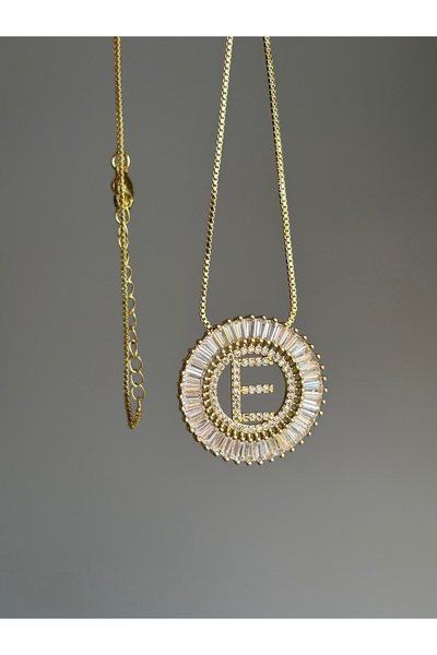 VİP AKSESUARRR KADIN ALTIN KAPLAMA ZİRKON TAŞ GOLD E HARF KOLYE