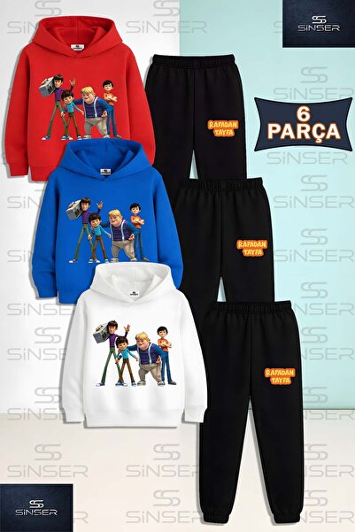 SS SİNSER طقم رياضي للأطفال من الجنسين من RAFADAN TAYFA 4LU TEYP مطبوع مكون م...