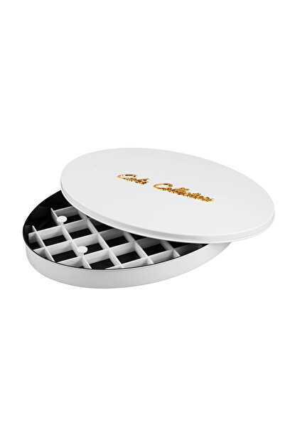 ABAREEK Metal basbousa tray with divider and oval lid