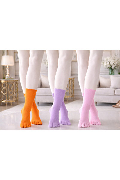 BNN GRUP Bambu Yıkamalı 3’lü Paket Parmaklı Çorap