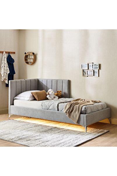 Home Box سرير نهاري منجد من موفو-فينيتو كاستل سمارت 90×200 - رمادي