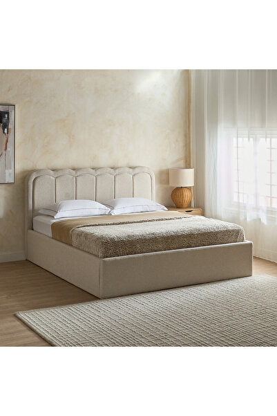 Home Box سرير موفو-نورديكا لوكسن الذكي المنجد بمقاس 180×200 - بيج