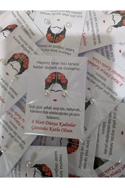 BursaTasarımDünyası 1 adet 8 mart dünya kadınlar günü Frida inci küpeli hediy...