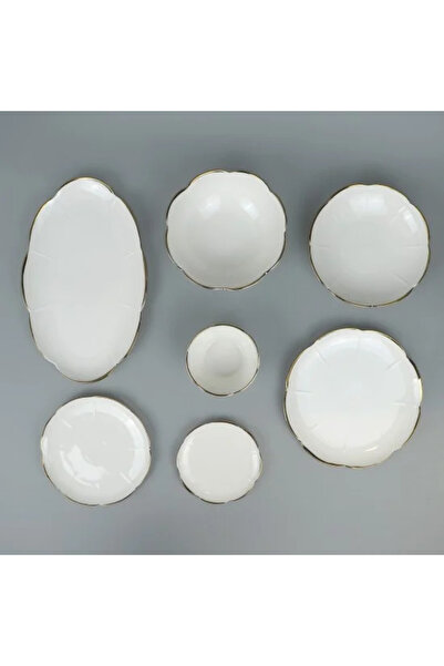 Generic 33-piece porcelain dinner set with an elegant design and gold trim