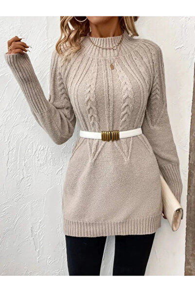 nedo7    Women's Long Sleeve Semi-Turtleneck Knitwear Blouse