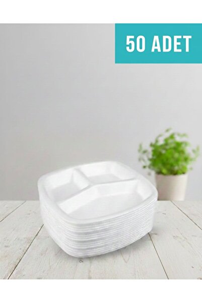 DCA SUPPLY STORE 3 Gözlü Tek Kullanımlık Köpük Tabldot Tabağı -Sızdırmaz Isı ...