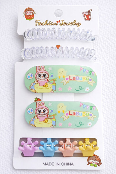 Renkli kids Σετ πράσινες αγκράφες για κορίτσια και μωρά Labubu 8 τεμαχίων