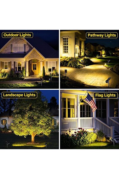 Generic Solar Spot Lights Outdoor, Warm White Solar Lights Outdoor Waterproof, Solar Garden Light