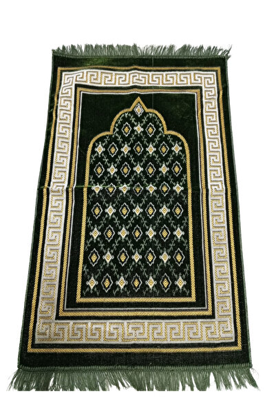 OBRNHOMEN Velvet Prayer Rug (1 Piece) Stone Zikirmatik Rose-Scented Prayer Be...