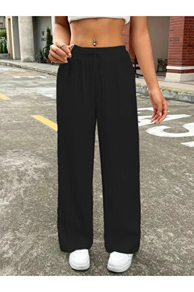 nedo7 Women's high waist loose leg cropped pants