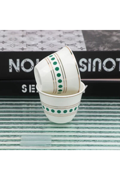 Generic Green ceramic coffee cup set - 12 pieces