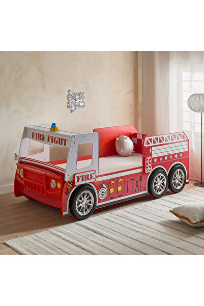 Home Box صندوق سيارة Movo-Halmstad NXT Fire Truck 90X190 - أحمر