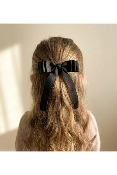 B&ES Acc. Handmade Black Grosgrain Ribbon Bow Buckle
