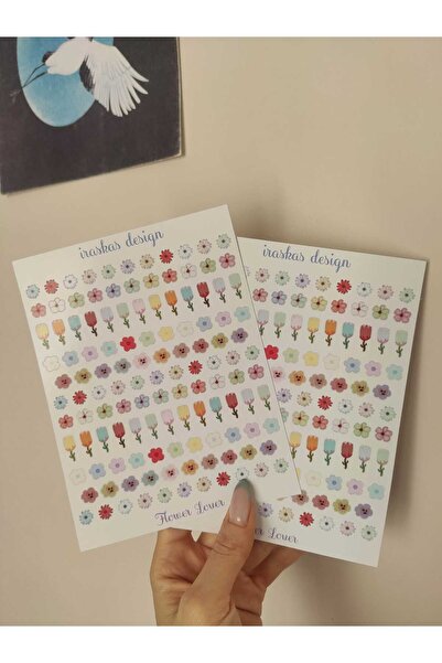Flower Lover Çiçek Sticker Seti – 246 Adet | 2’li A5 Boy | Ajanda, Bullet Journal, Scrapbook