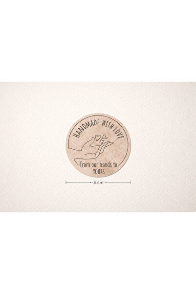 EcoNest Handmade with Love Sticker – 5 cm Round Artistic Sticker – Handmade P...