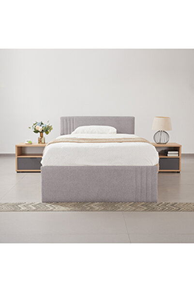 Home Box سرير تخزين هيدروليكي منجد من فرانكفورت NXT 120x200 - رمادي