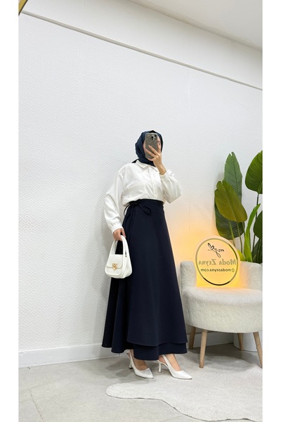 moda zeynaa Bağlama detaylı Etek