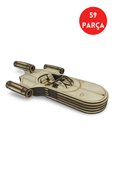 ALGWOOD 3 Boyutlu Star Wars Landspeeder Ahşap Maket – 59 Parça Lazer Kesim Ko...