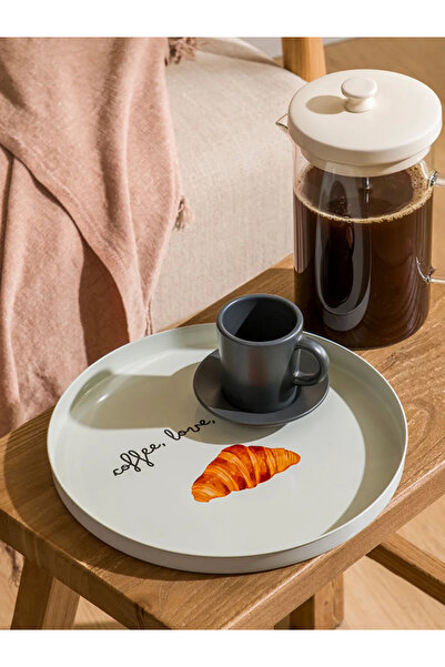 LC Waikiki LCW HOME Karışık Baskılı Yuvarlak Tepsi 24 Cm