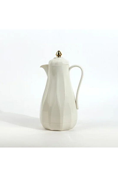 Generic Luxury Beige Thermos Flask with Gold-Touch Lid - 1 Liter