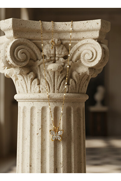 Two B Jewelry Taş Detaylı Kelebek Kolye