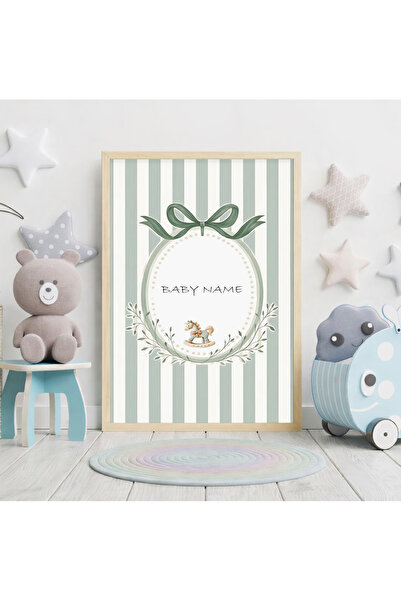 VOBA STORE KİŞİSELLEŞTİRİLMİŞ ÇOCUK ODASI ÖZEL İSİMLİ ÇERÇEVE GÖRÜNÜMLÜ MDF T...