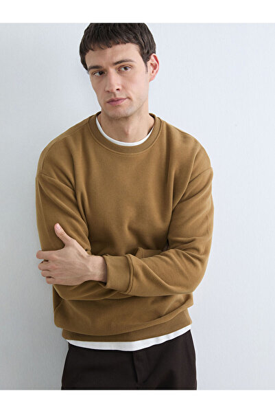 LC Waikiki Lcw vision brown crew neck men's sweatshirt