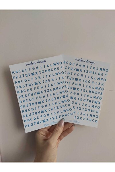 iraskas design Blue Letter Harf Sticker Seti – 380 Adet | 2’li A5 Boy | Ajand...
