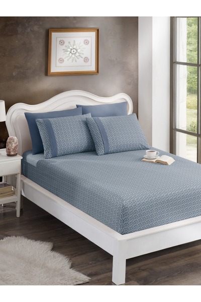 VENICA MASCUSE Elastic Sheet Set Single/Double/King Size Sheet Set with 4 Pil...