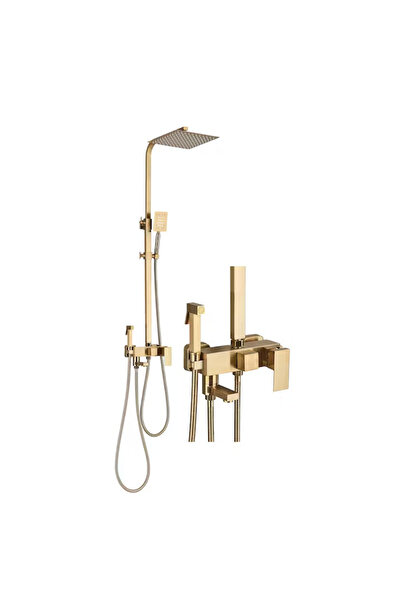BisDesign ® Bathroom Shower Column Full Metal Height Adjustable Matte Gold 30...