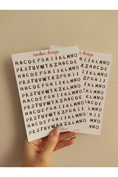 iraskas design Browny Letter Harf Sticker Seti – 360 Adet | 2’li A5 Boy | Aja...