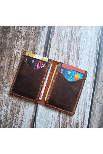 08dericraft Genuine Leather Handmade Card Holder with 6 Compartments [10*7.5 ...