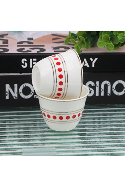 Generic Red ceramic coffee cup set - 12 pieces