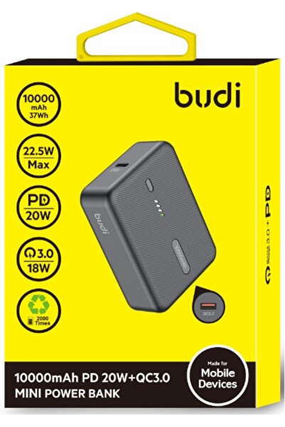 Budi - 10000mAh 20W PD+QC3.0 Mini Power Bank