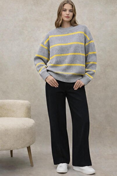 TOFAN TRİKO Oversize Sweater with Stitch Detail