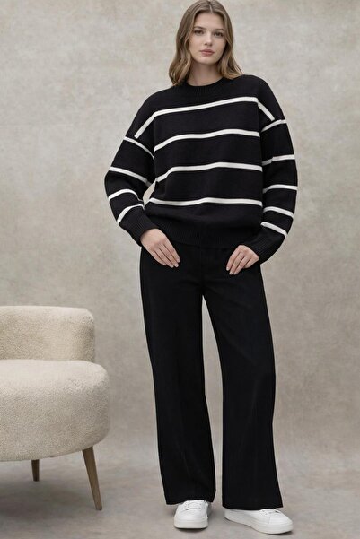 TOFAN TRİKO Oversize Sweater with Stitch Detail