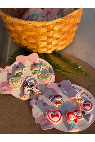 Store Bebek&Çocuklar için 6’lı Saç Tokası Seti - ayıcık&prenses