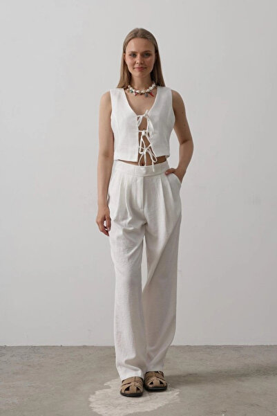 nedo7 Tie-Up Vest - White