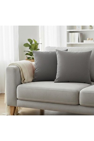 NAKKAŞİ ZARİF Plain gray cushion cover