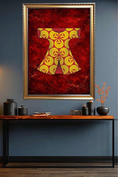 LUXRN Tablou de perete înrămat cu simboluri turcești, imprimat UV, cu model M...