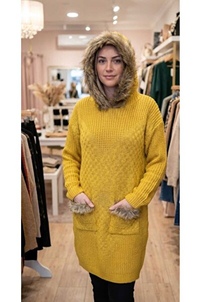 Volupta Knitted sweater with Hooded and pockets