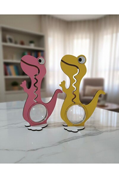 Ste Desing Ahşap Dinozor Kumbara - Zikzak Yollu Eğitici ve Dekoratif Tasarruf...