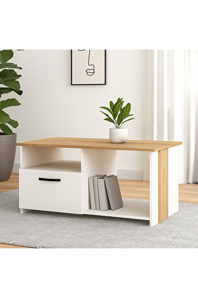 Home Box طاولة قهوة موفو-شيرون - خشب البلوط الأبيض والطبيعي