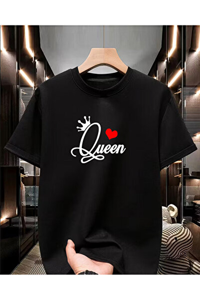 BG BASKI ATÖLYESİ Valentine's Day Queen Printed Gift Regular Casual Crew Neck...