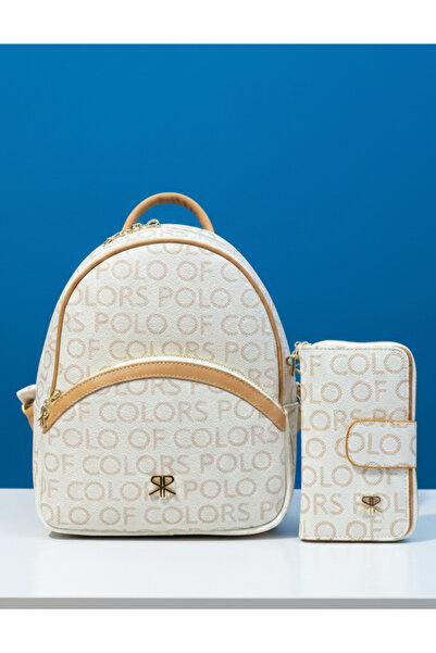 Çanta Trend Polo of Colors Cream Emprime Suni Leather-Look Women's Backpack W...