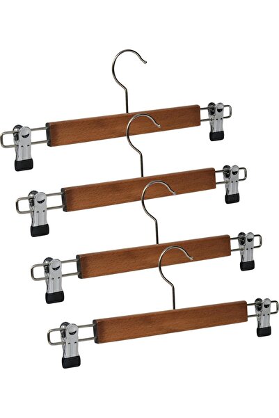808 Studio 12 Pieces Walnut Trouser Hangers - Wooden Trouser Hangers - Skirt ...