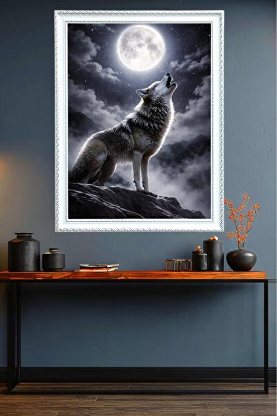 LUXRN Tablou de perete înrămat cu simboluri turcești, imprimat UV, cu model M...